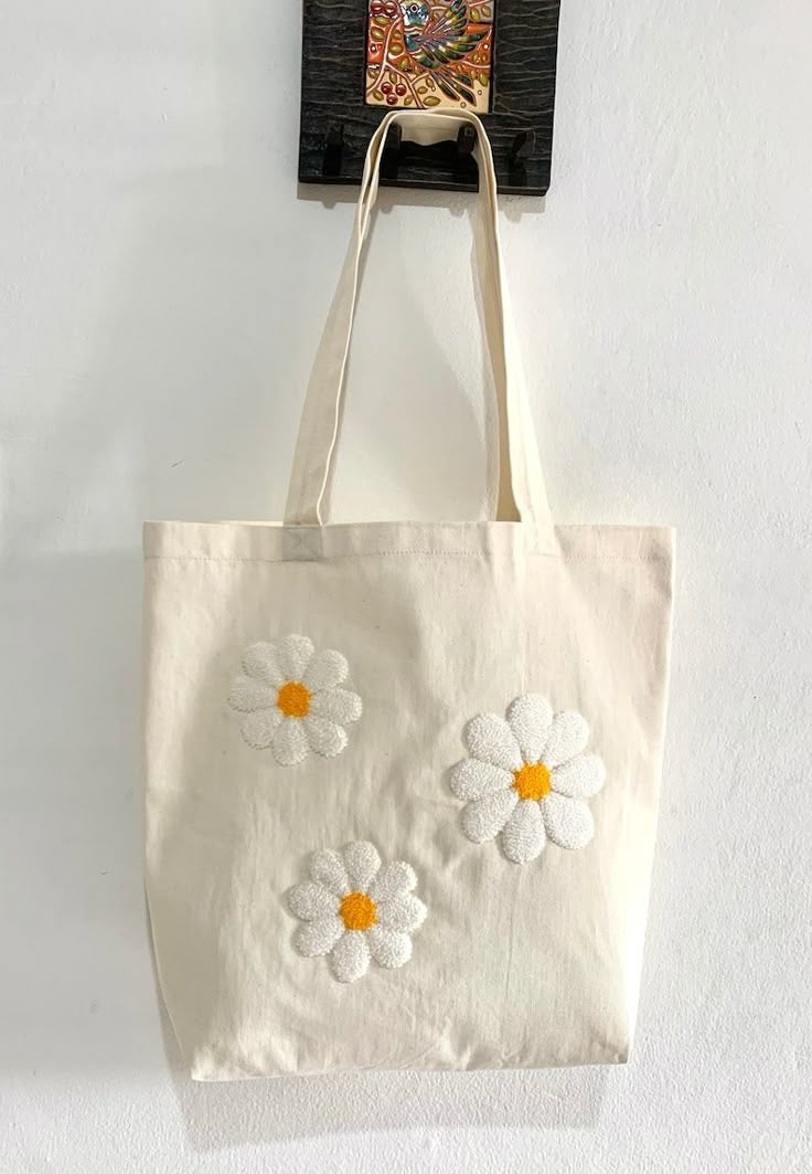 Flowered tote bag
