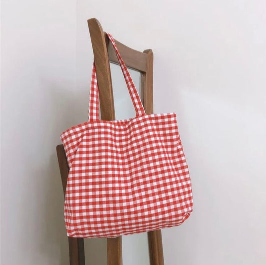 Gingham Red tote bag